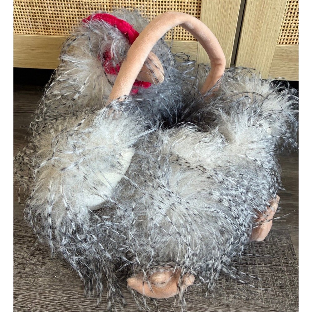Way To Celebrate Gray Feathered Chicken Easter Basket 11 Inch